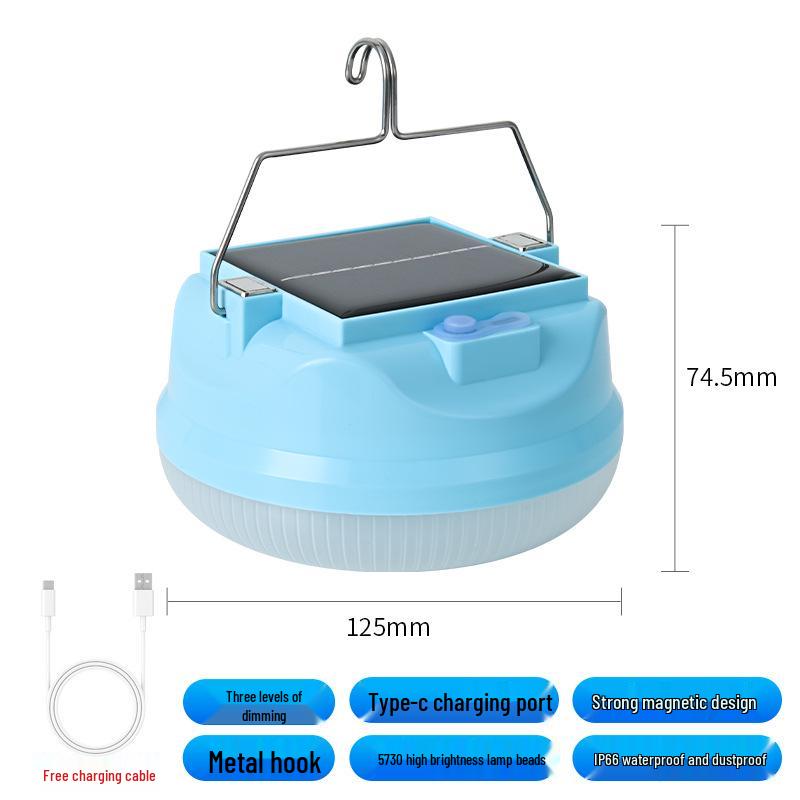 Solar-Powered Bread-Style Light with Broad Illumination and USB Charging