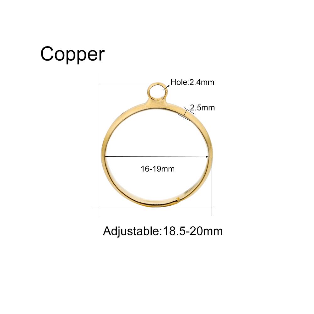 20ks/šarže Nastavitelné nastavení prázdného kroužku s otvorem pro DIY módní kroužky Příslušenství pro výrobu šperků Zjištění