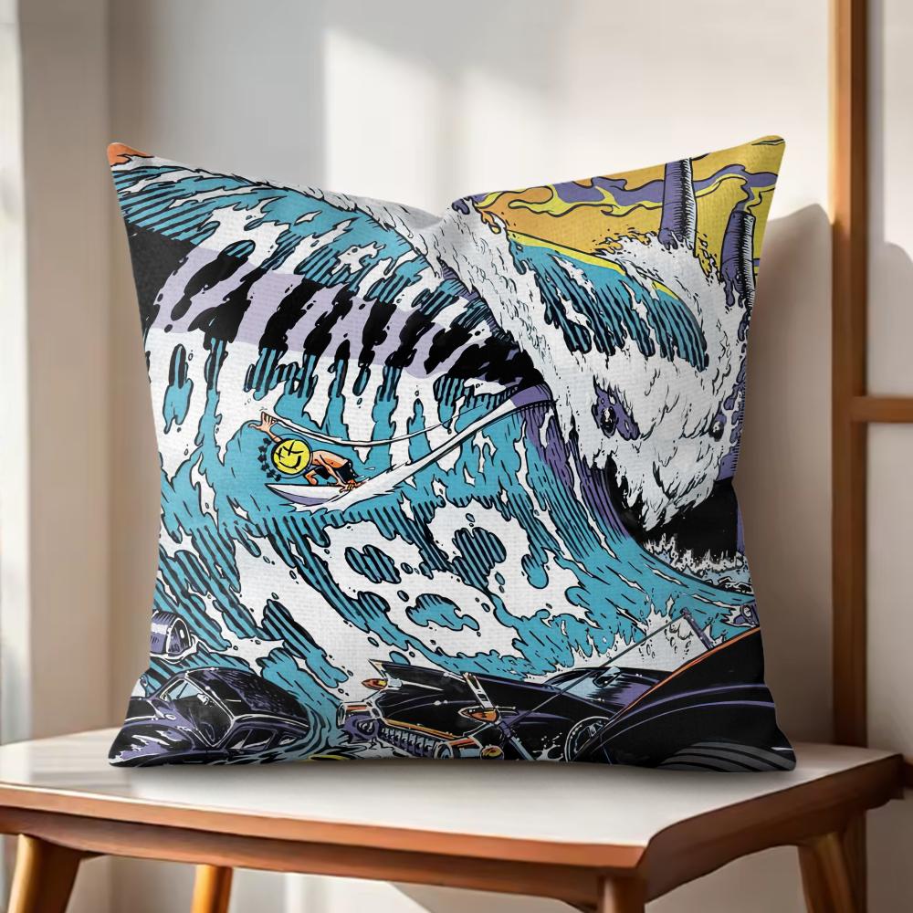 Famous Punk Band BBLINK Cushion Cover Natural Linen Organic Fabric DoubleSided Printing Couch Pillow Covers Home Decor