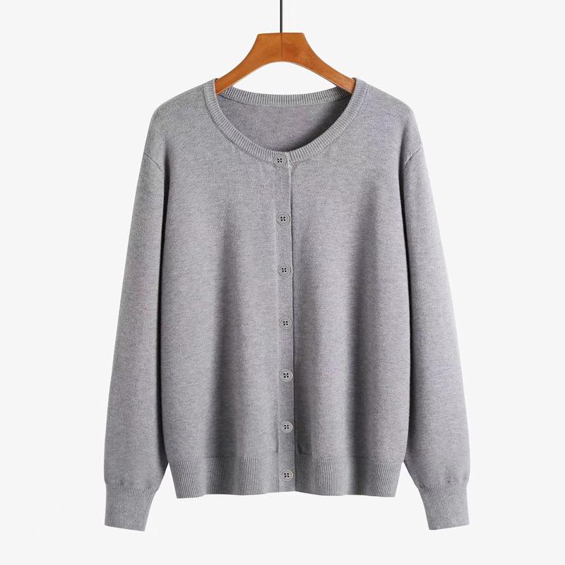Women Cardigans Sweater O-neck Elasticity Coats Spring Autumn Knitted Cashmere Cardigans Solid Single Breasted Womens Sweaters