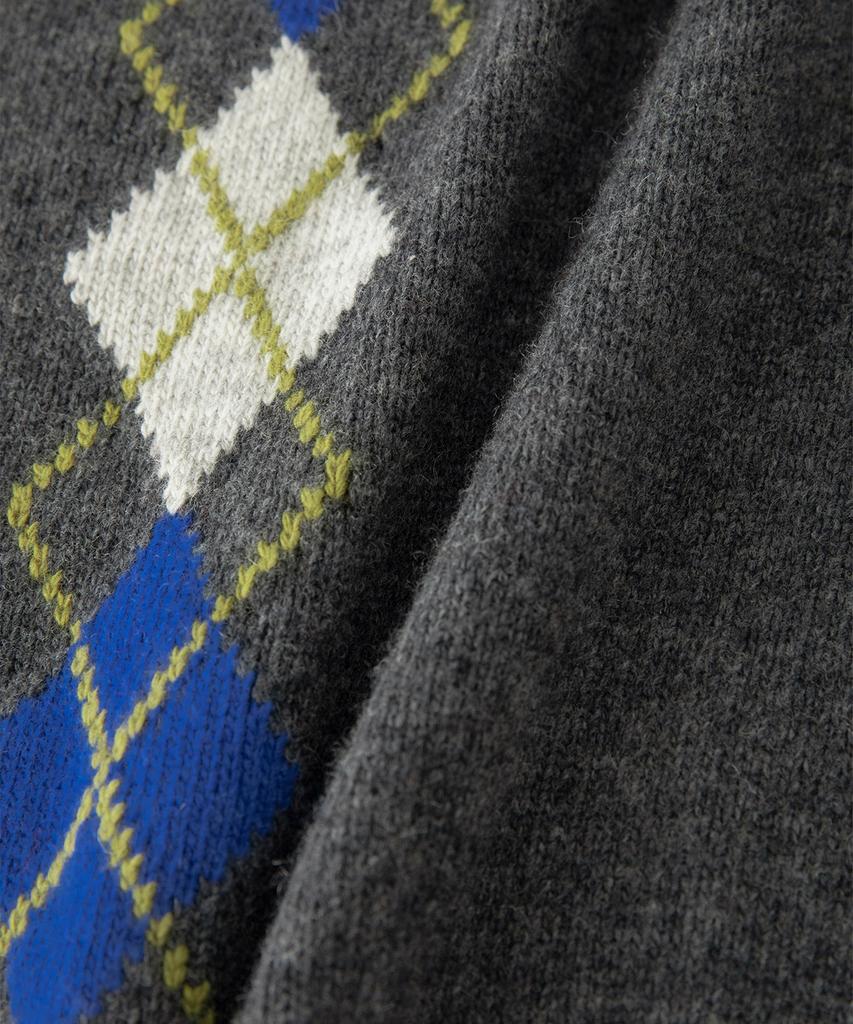 Sseomweeobeoteo Noelle Argyle Knit - Charcoal