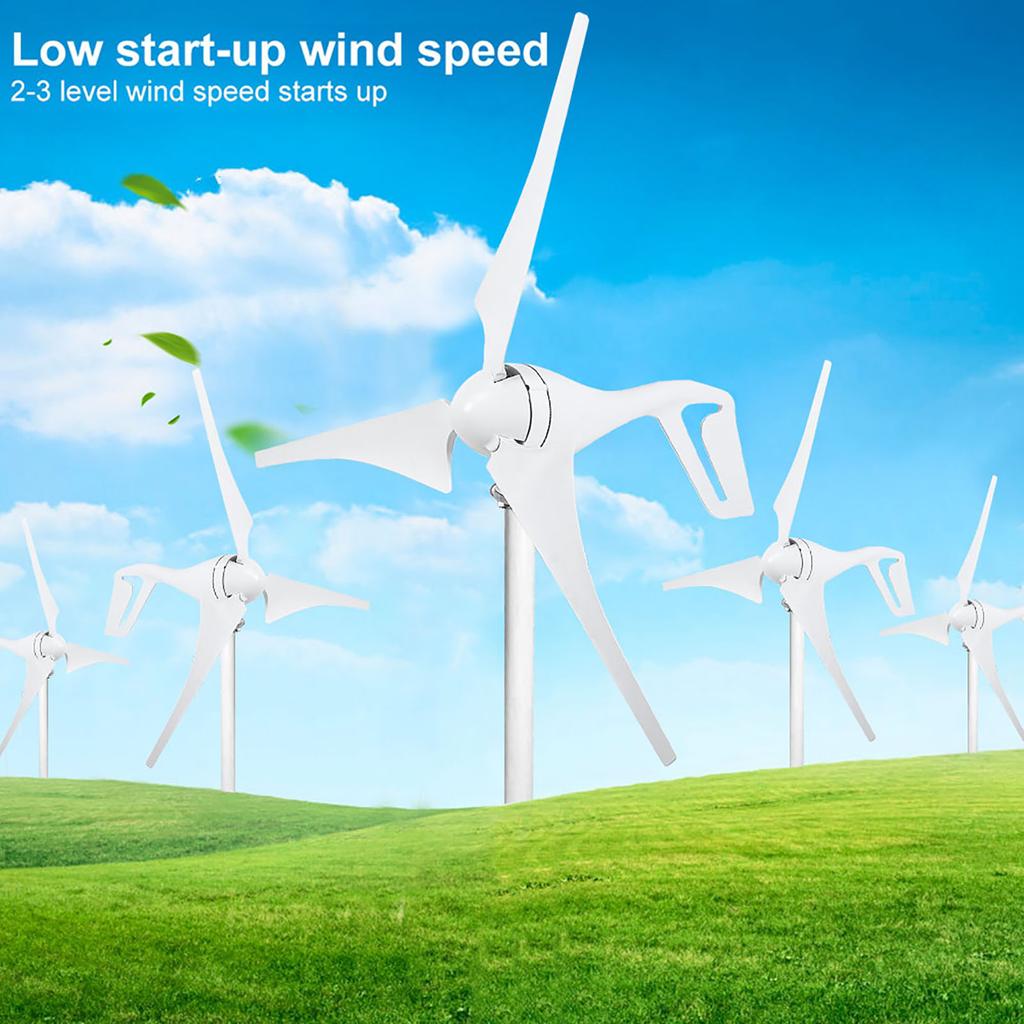 300/600W DC12V/24V Wind Turbine 3 Blades Horizontal Wind Generator Kit for Household 12V
