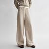 Women's High-Waisted Wide-Leg Acetate Wool Blend Casual Trousers