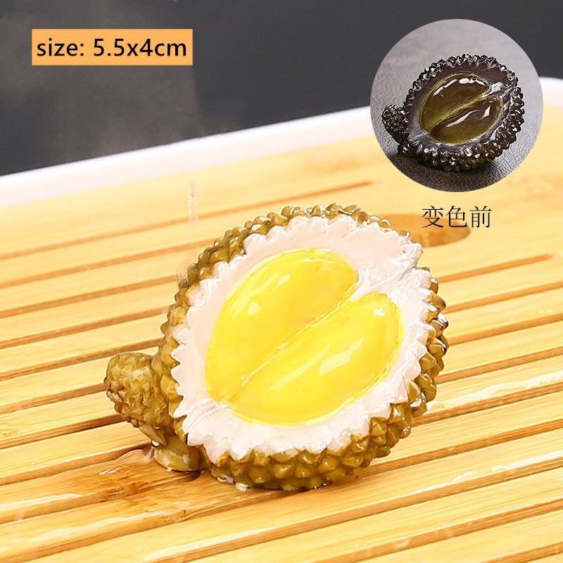 1pc Creative Tea Pet Ornaments Resin Color Changing Desk Decoration Fruit Model Sculpture Home Accessories Tea Table Crafts