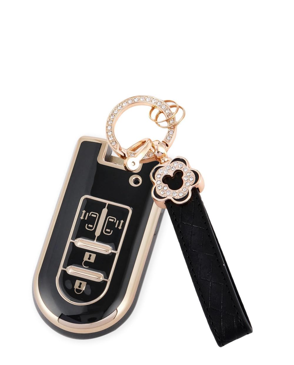 

Чехол для ключа для Toyota Daihatsu Tank Tanto Чехол для ключа Tanto Custom Wake Милый брелок New Move Canvas Move Custom Умный чехол для ключа Цветущая слива Toyota Tank чёрный