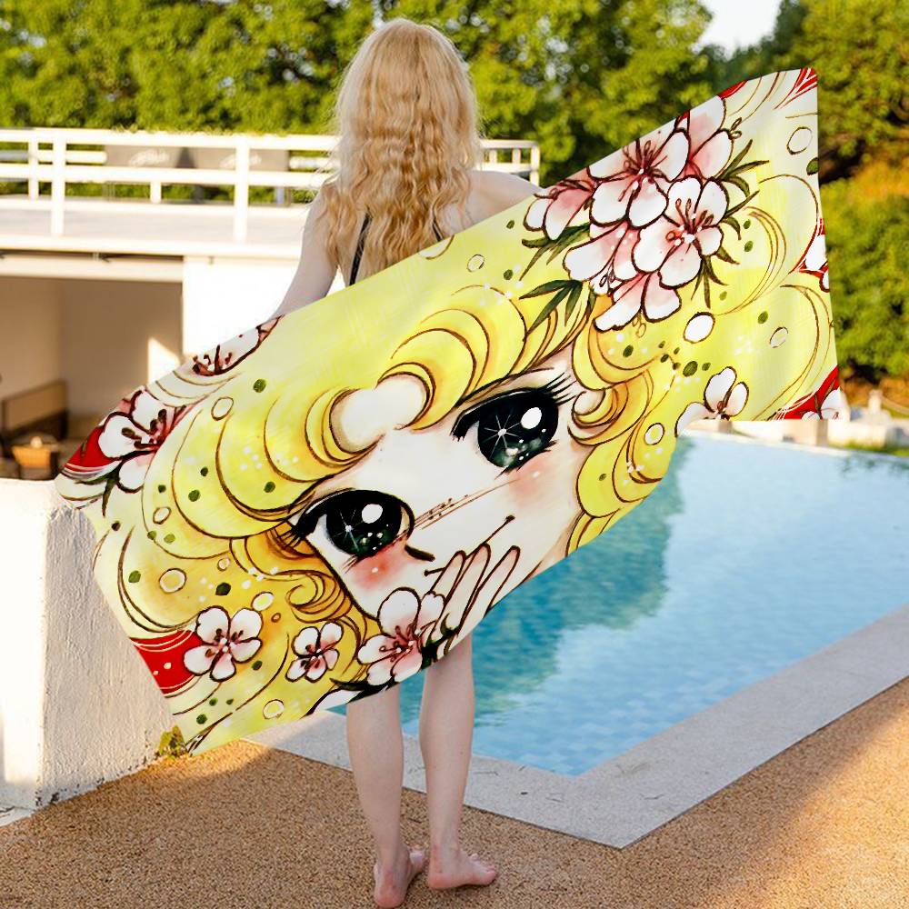 Cartoon Damen Süßigkeit Süßigkeit Mikrofaser Strandtuch Saugfähig Schnelltrocknend Weich Yoga Schwimmen Resort Bergsteigen Handtuch