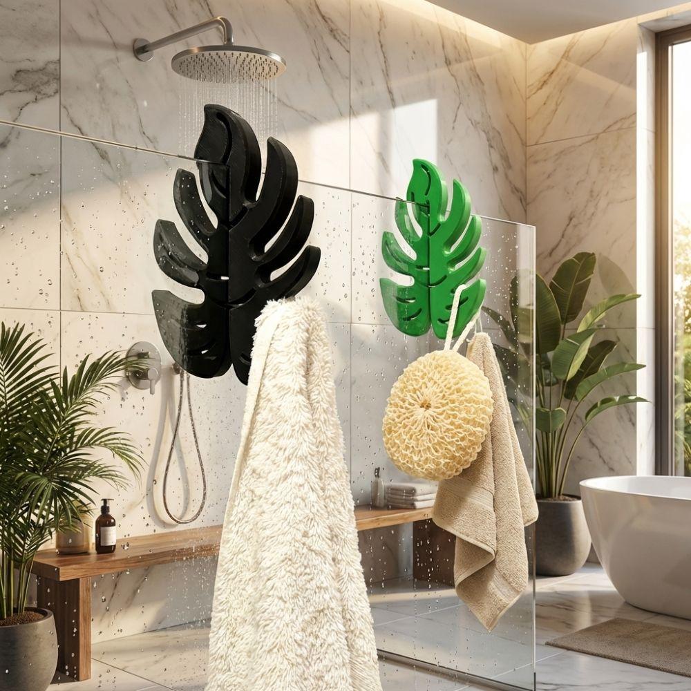 Hawaiian Tropical Glass Door Hook 3D Print Towel Hanger Bathroom Hook  Beach Decoration
