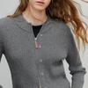 Damen gerippter Slim Fit Cardigan mit Reißverschluss