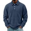 Men's Retro Corduroy Long Sleeve Button Shirt with Lapel Collar and Pocket Casual Top