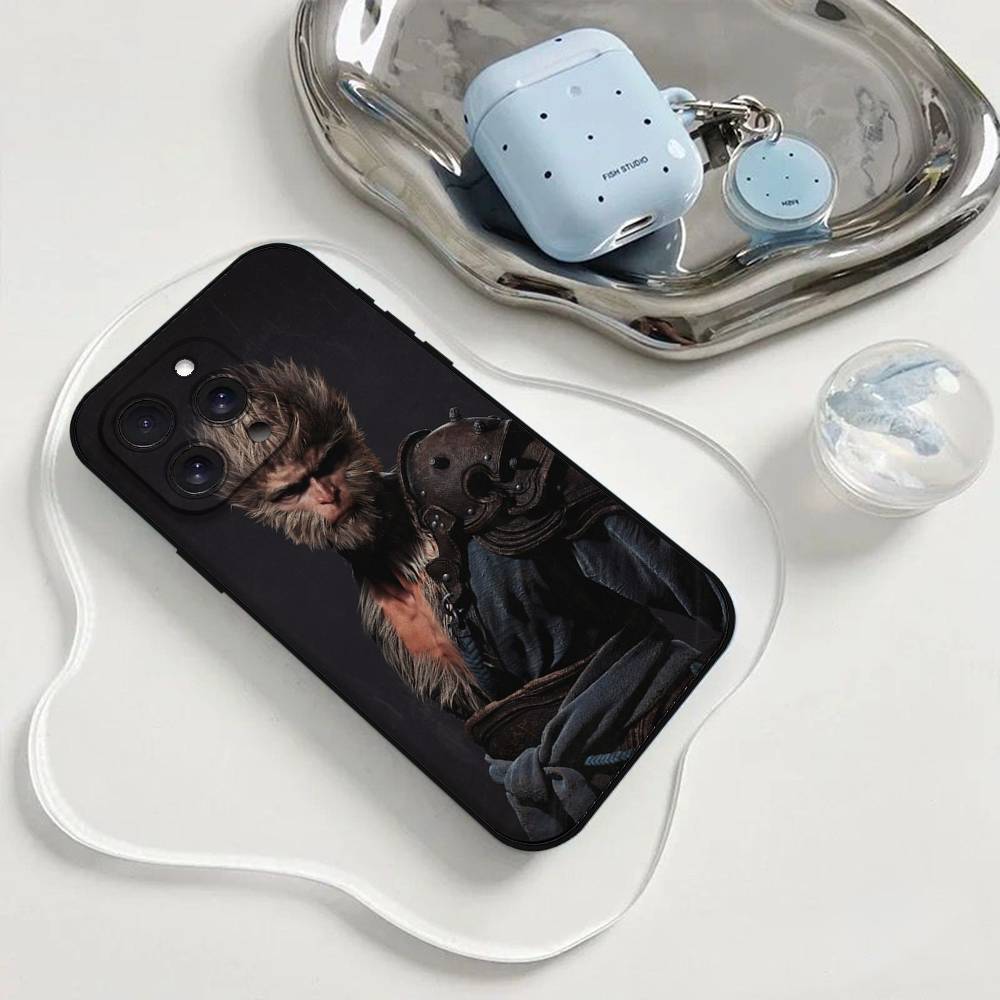 Black Myth Wukong Games Phone Case Phone Case For Iphone 17 16 15 11 13 14 Pro Max X Xr Xs Max 12mini Black Shell Cover Case