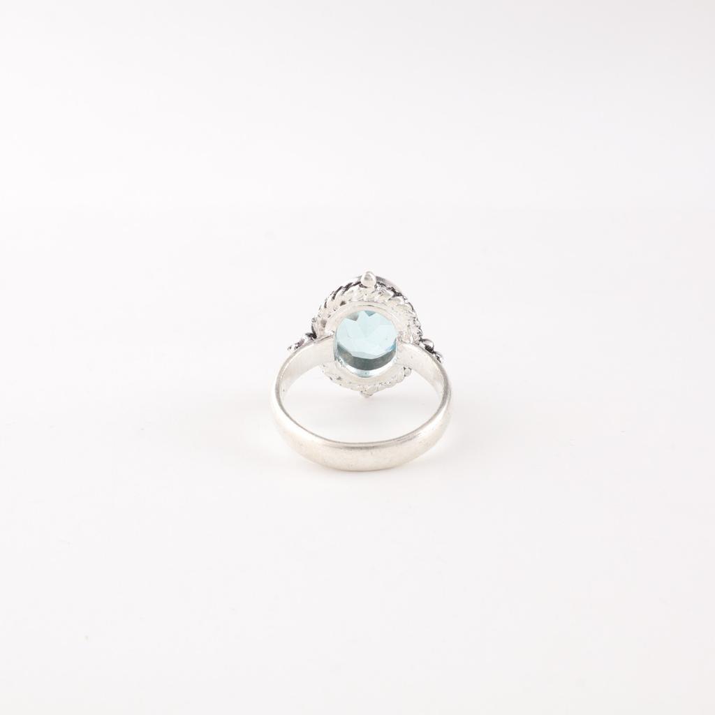 Sky Blue Topaz Gemstone 925 Sterling Silver Jewelry Handmade Ring Gift For Her RR-9-10