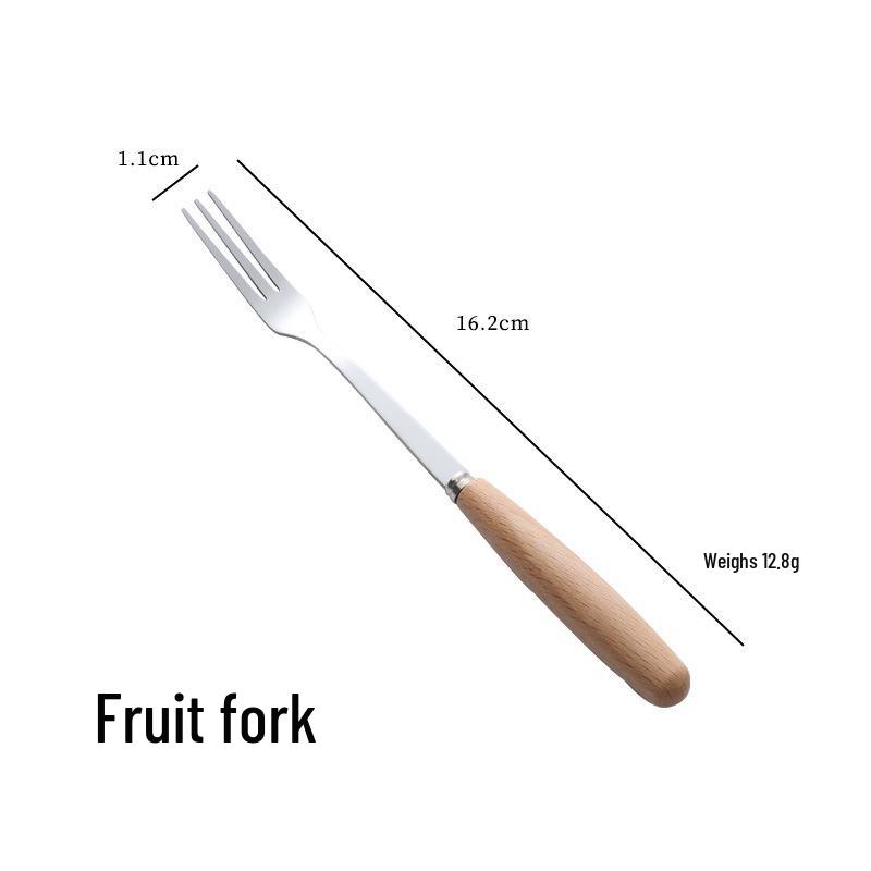 

Japanese Wooden Handle Stainless Steel Cutlery Set - Knife, Fork, Spoon for Western Cuisine