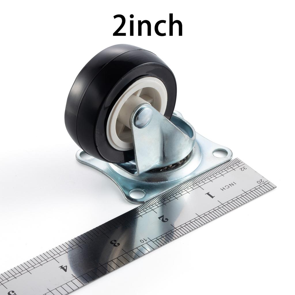 Zestaw 4 kółek meblowych z PVC 1"/1,25"/2" odpornych na zużycie, cichych, uniwersalnych, ciężkich, obrotowych kółek 360 stopni