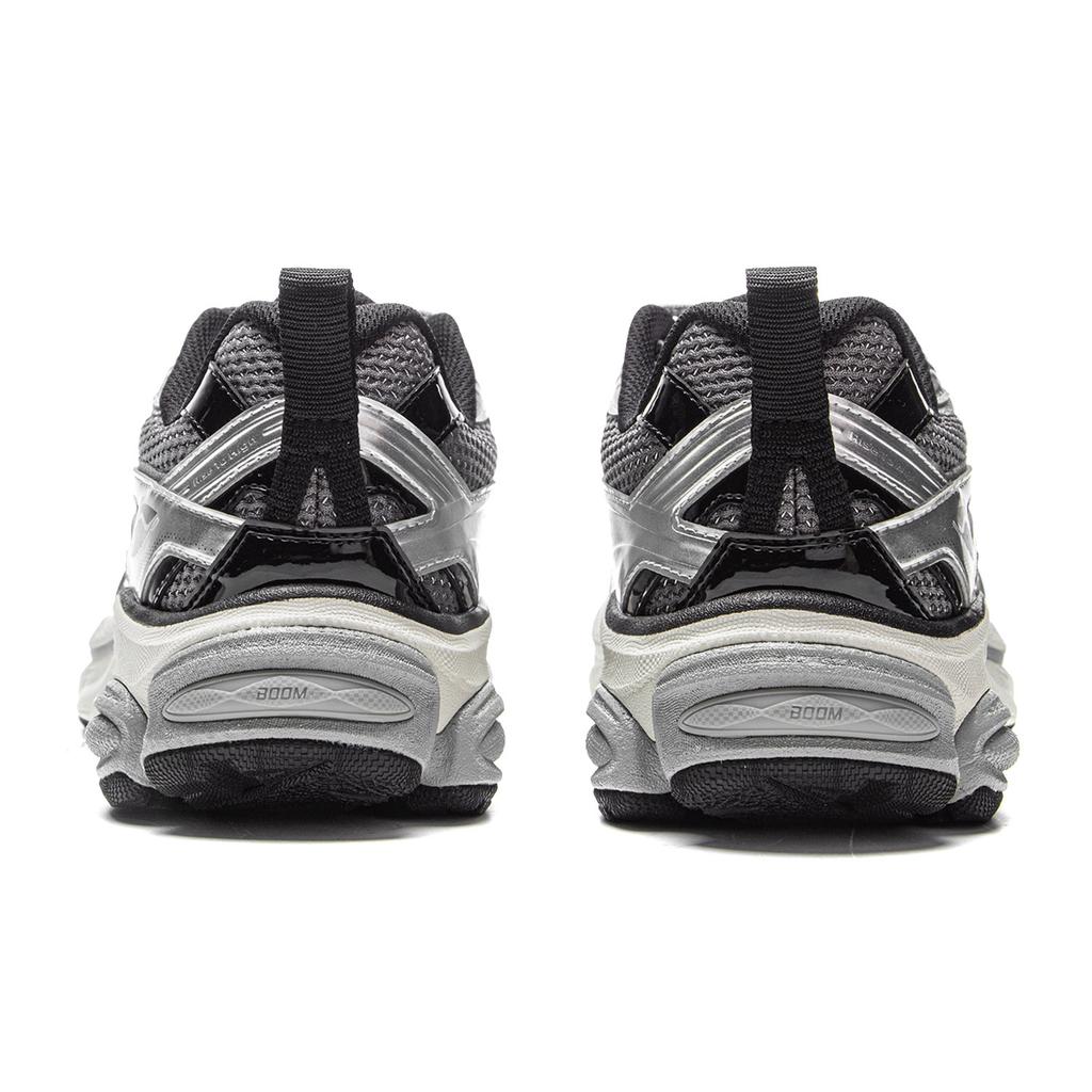 Li Ning Boom Support Demping Slipbestendig Slijtvast Rebound Lage Hardloopschoenen Heren Zilvergrijs ARXV005-3