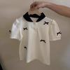 Conjunto Preppy de 2 Piezas para Bebé Niña Verano Top de Manga Corta con Lazo y Falda Plisada Atuendo de Moda para Niños Pequeños