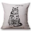 Christmas Decoration Cushion Cover Painting Cats Cute Throw Pillow Case Cotton Linen Home Decor Children'S Room New Year Gift