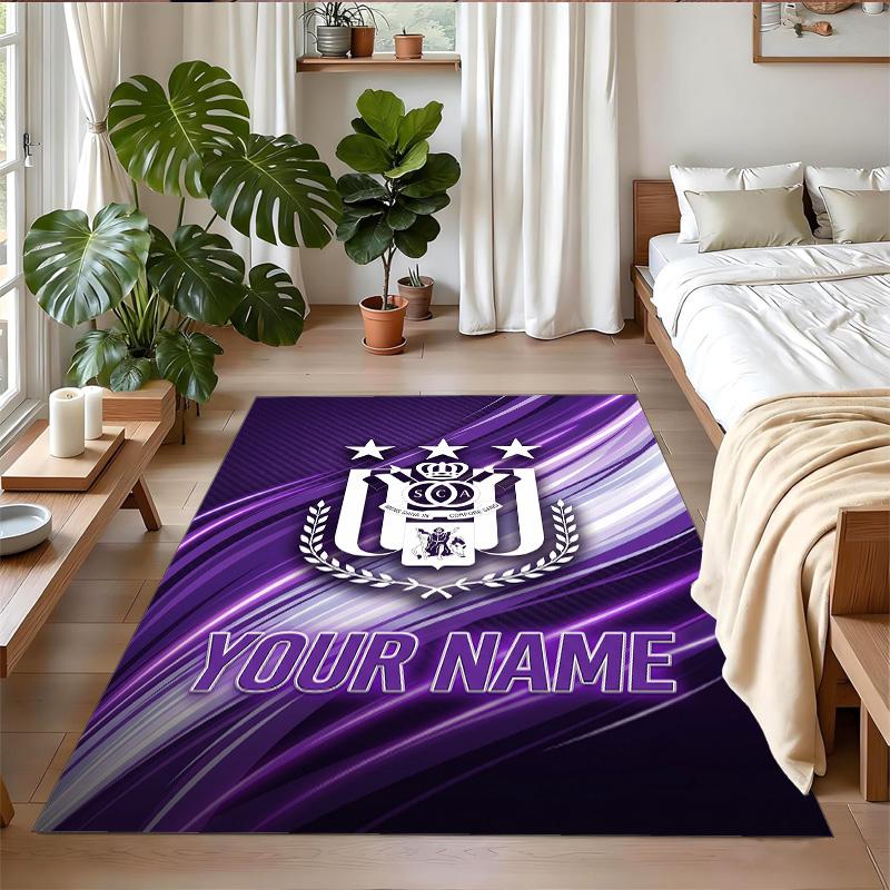 Crystal Velvet Rug Custom Name Text, Soft Non Slip Floor Mat Home DecorAnderlecht FC