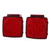 Pair LED Square Lights 12V Trailer Tail Brake Lamp High Brightness for Campers Boats Snowmobiles