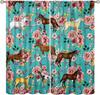 Horse Window Curtains, Western Wild Horses Under Cherry Curtains For Living Room,Country Style Rustic Farm Animal Horse Pink