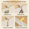 Cute Cat-Shaped Hooks Desktop Key Holder Hooks Desk Ornament Kawaii Office Bag Storage Racks Table Edge Keychain Organizer
