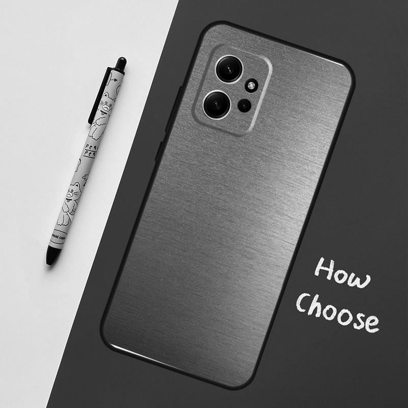 Steel Iron Metal Pattern Case For Xiaomi Redmi Note 12 11 10 9 Pro 12S 11S 10S 9S Back Cover For Redmi 12 9C 10C 12C