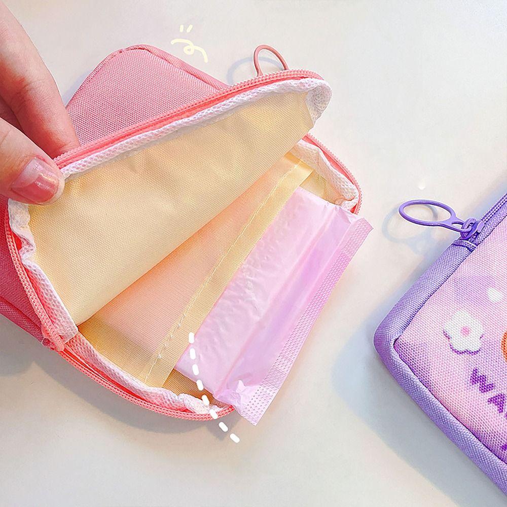 Zipper Storage Bag Large Capacity Cosmetic Storage Bag Portable Sanitary Tampon Bag  Women