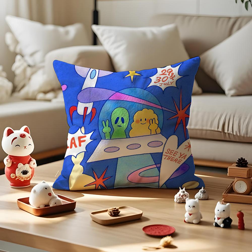 Niche Art Sense Cushion Cover Anti-dustmite Pillowcase Invisible Zipper Silky Short Plush Sofa Cushion Cover