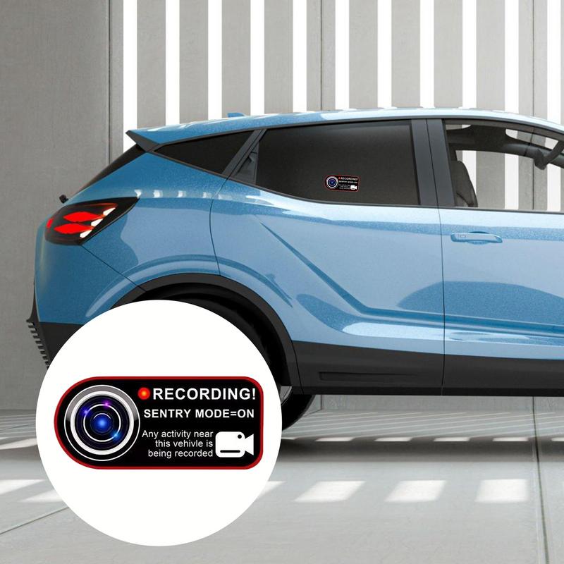 Universal Car Camera Recording Stickers For Sentinel Mode Recorder Static Sticker Record Reminder Car Styling Accessories