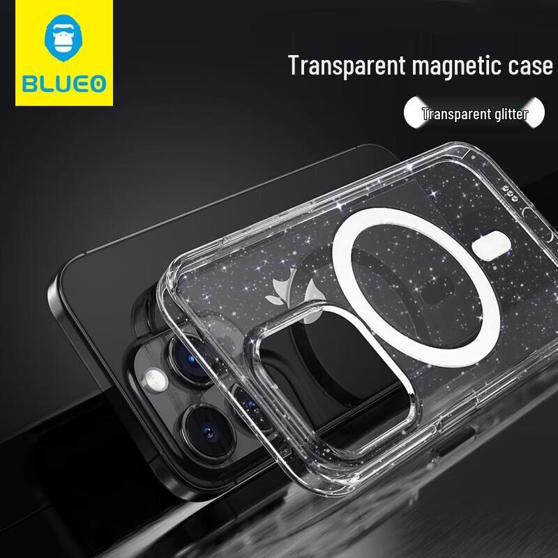 

Mr. Blue Gorilla iPhone 16 Transparent Glitter Magnetic Case