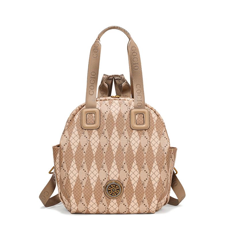 2025 New Niche Fashion Handbag Casual Large Capacity Printed College Student Travel Backpack хаки