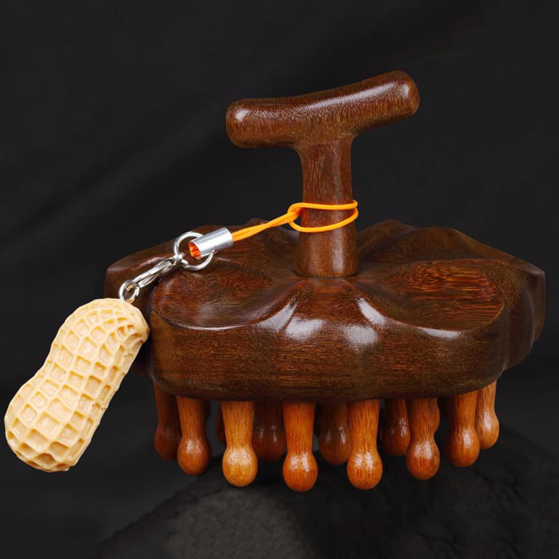 Multi-Functional Wood Therapy Massage Comb Scalp Head Massager Natural Sandalwood Circular Tooth Guasha Scraping Body Massager