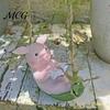 Balcony Decor Hanging Resin Pig Figurine, Cute Piggy Lying in Hammock Reading Animal Art Book Ornament, Waterproof Sculpture for Indoor Outdoor