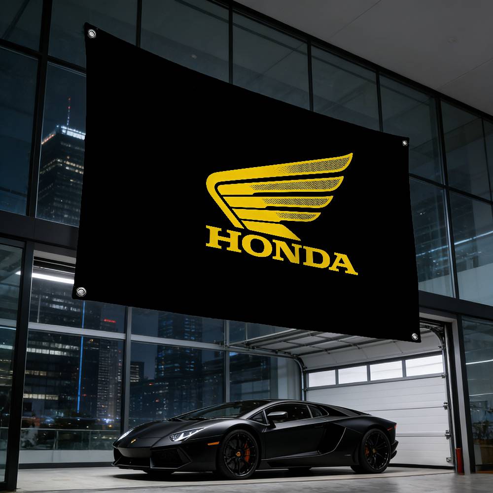 lqdf1 Motorcycle For HONDA Decorative Flag High Quality Polyester Fade Resistant Machine Washable Indoor Outdoor Hanging Banner