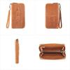 Vintage Crocodile Embossed Leather Long Wallet for Men, Retro Large Capacity Zipper Clutch Bag with Wrist Strap for Travel