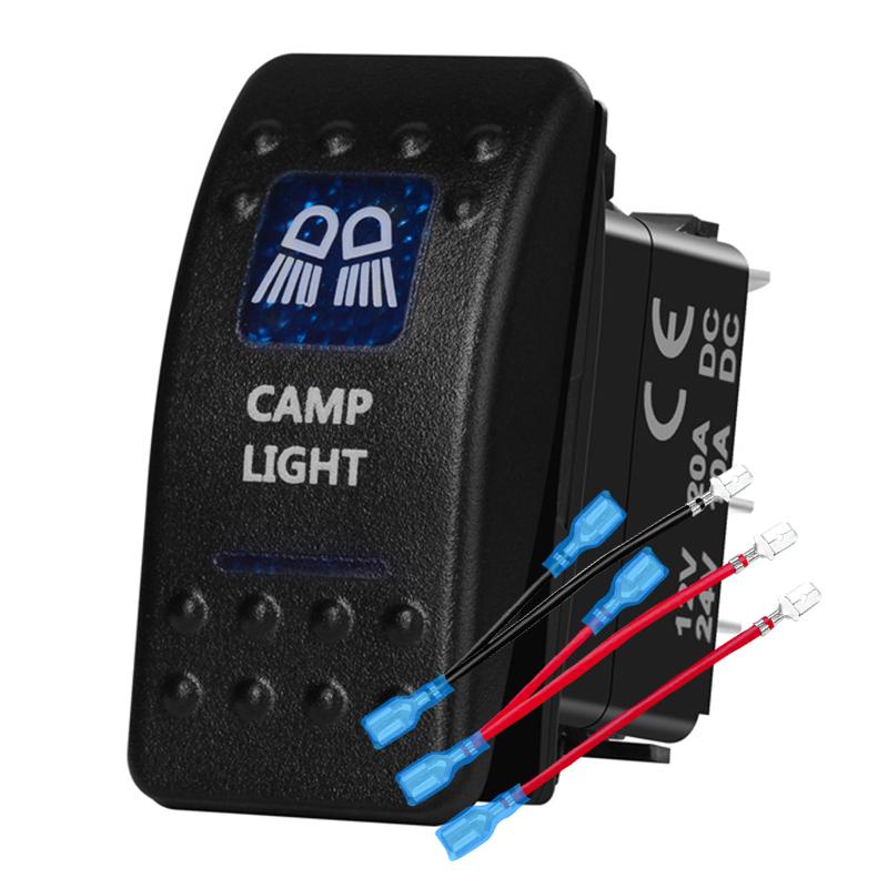 12v/24v Blue Led Light 5 Pin On Off SPST Rocker Switch 7 Pin On Off On ARB Carling Style Car Boat Waterproof Pump Push Switch