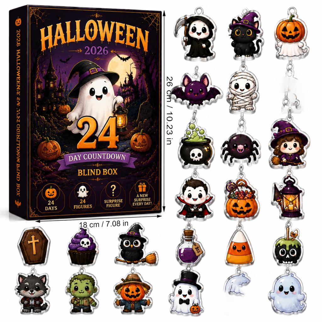 Halloween Countdown Calendar 2026 with Days of 2D Acrylic Surprise