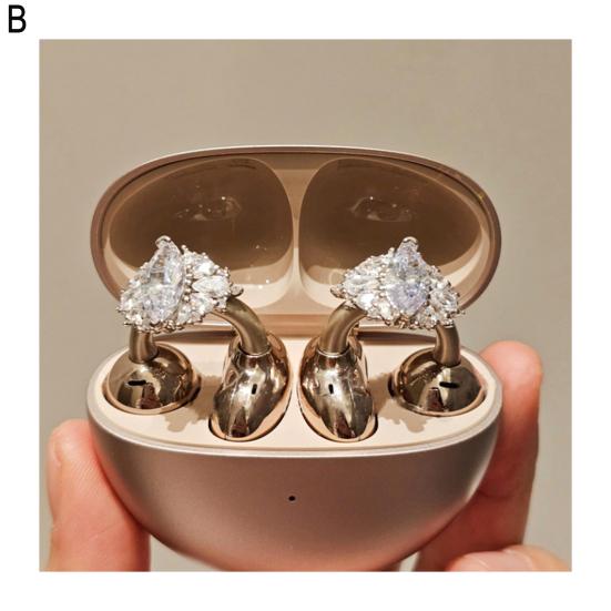 Rhinestone for Clip on Earbuds Open Ear Decorative Zirconia Earphone Accessories Removeable DIY Decoration
