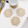 Brons PVC holle westerse eettafelmat Kerstsneeuwvlok Scandinavische stijl hittebestendige tafelmat oliebestendige en anti-brandwonden placemat huishoudelijk