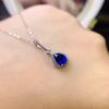 Sapphire Necklace Luxury Creative Blue Sapphire Pendant Necklace Female Sterling Silver Chain Necklace Wedding Jewelry