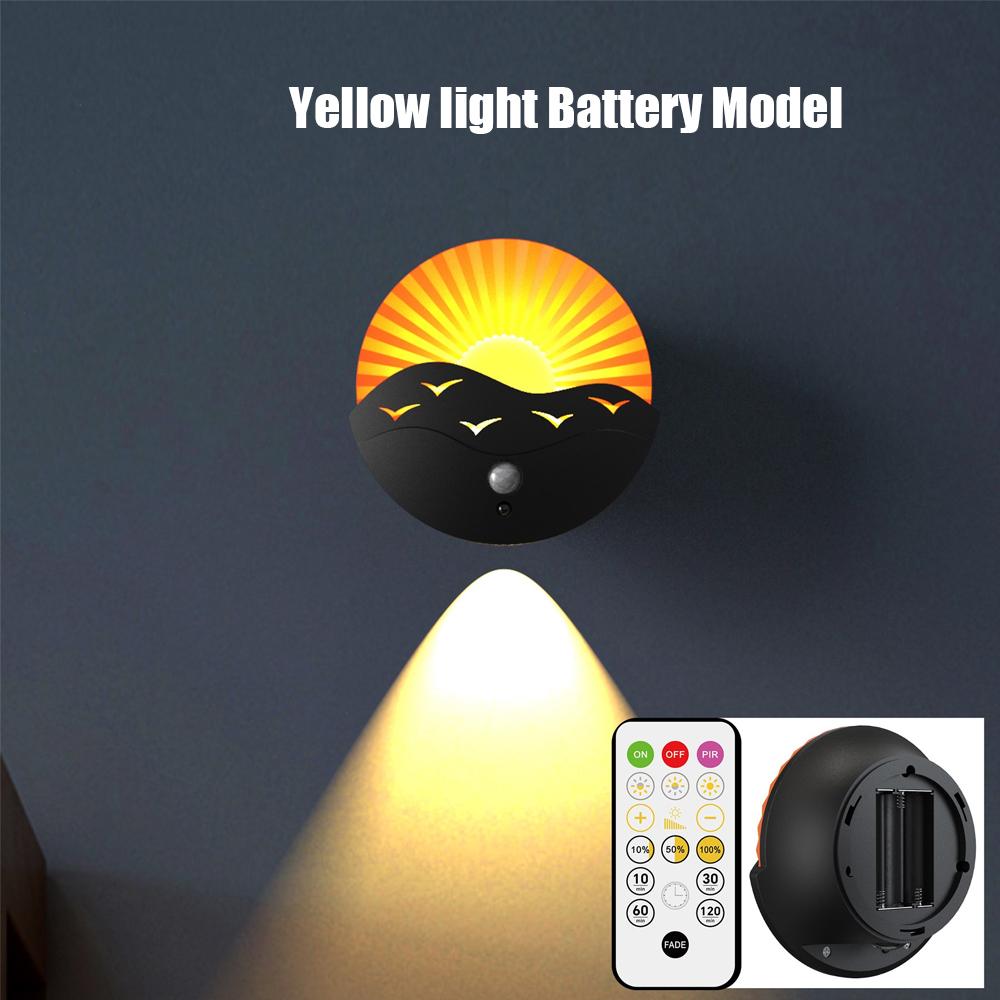 

Светодиодный ночник с беспроводным пультом дистанционного управления и датчиком движения, перезаряжаемый прожектор для прихожей, лестницы, гостиной, настенное освещение