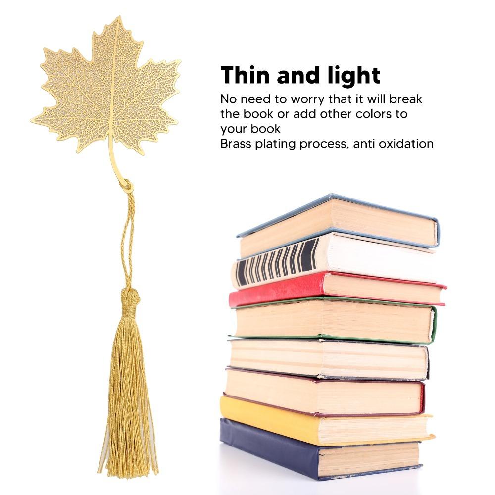 With Tassel Hollow Vein Bookmark Hollow Design Exquisite Bookmark Tassel Bookmark For Writers Maple Leaf