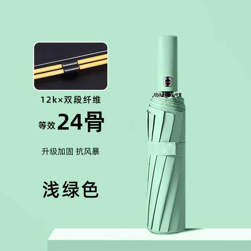Automatic Large Ring Buckle Umbrella, Wind-resistant Vinyl Sunshade Umbrella Hook Folding and Printing Custom Logo Advertising Umbrella