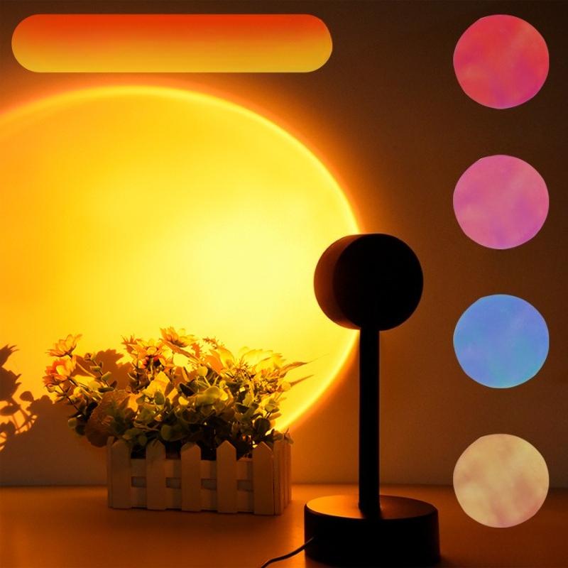 1Pc Smart Remote Control Sunset Light Sunset Ambient Light Internet Celebrity Live Broadcast Background Sunset Light Sunset Rainbow Projection Light