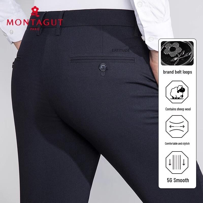 MONTAGUT Men's Summer Wrinkle-Resistant Cooling Business Suit Pants