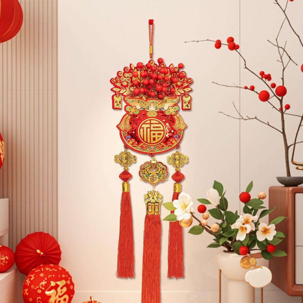 Traditional Design Chinese New Year Decoration with Tassel Festive Hanging Ornaments  Household