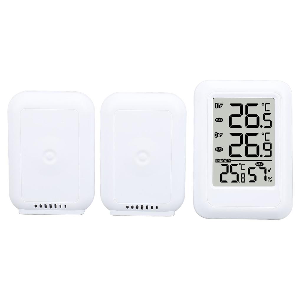 Indoor Outdoor Thermometer Time Display Alarm Calendar Function Digital Wireless Thermometer for Home Factory Office