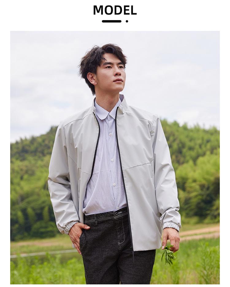 Custom Logo Stand Collar Business Windbreaker Jacket - Spring/Autumn Embroidered Team Uniform