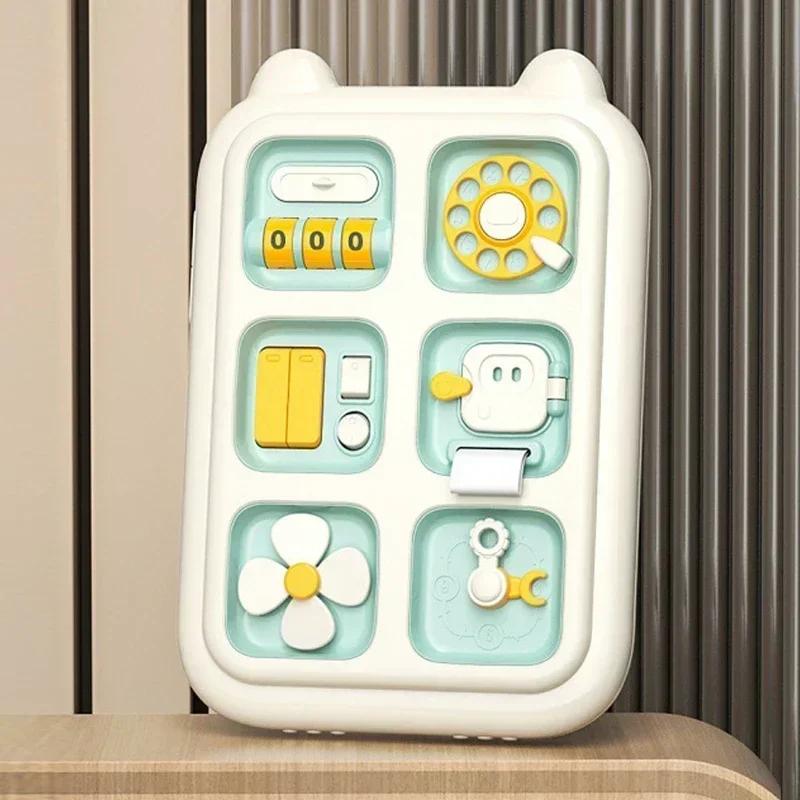 

Новые развивающие игрушки Монтессори 6 в 1, сенсорная доска для занятий, детские практические навыки, ящик, зеркало, обучающая игрушка для девочек и мальчиков мятный