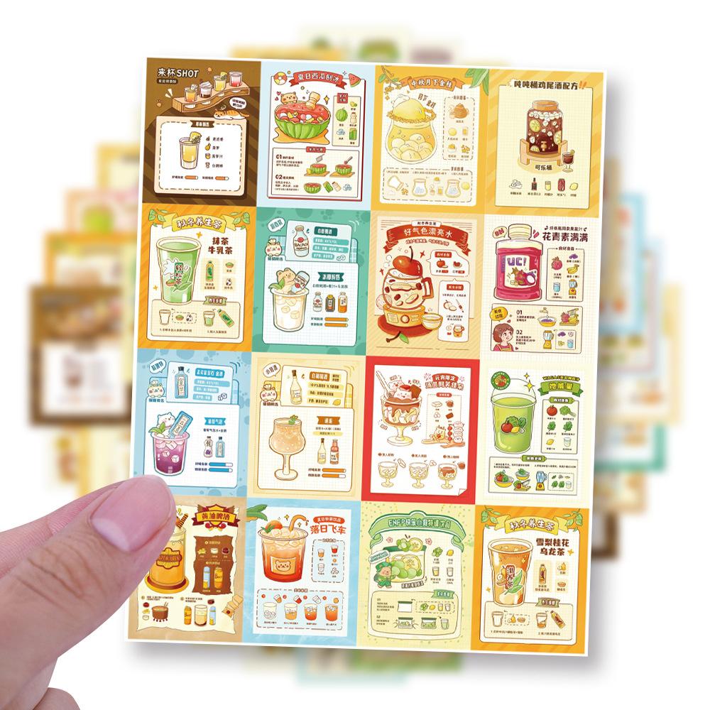 64 New Summer Drinks 4 Open Graffiti Stickers Decorative Scooter Water Cup DIY Personality Stickers