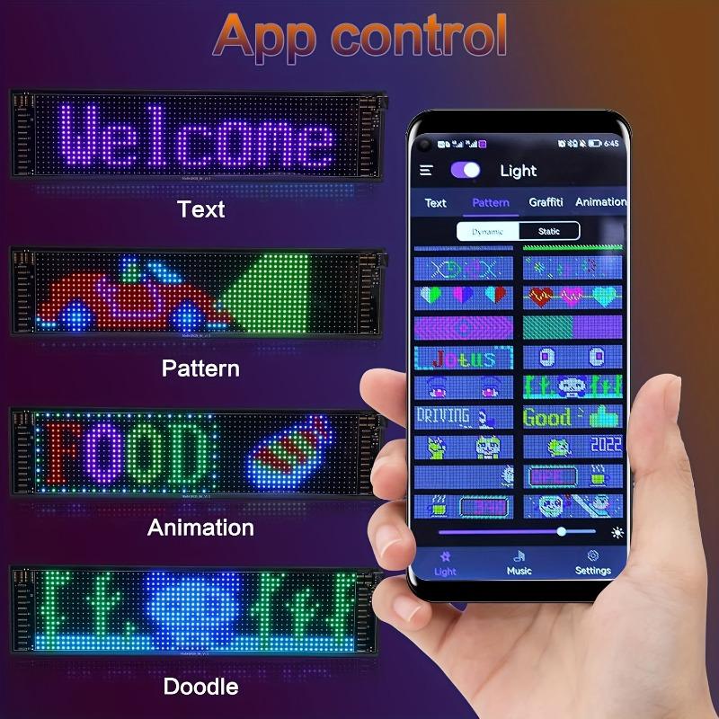 23.4''x4.72'' Devil's Eye LED Light Truck Dynamic Eye Light Car Display Screen Car Stickers Decorative Emoji Light for Trucks